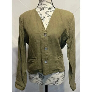 Olive Green Women's Button-Up Top